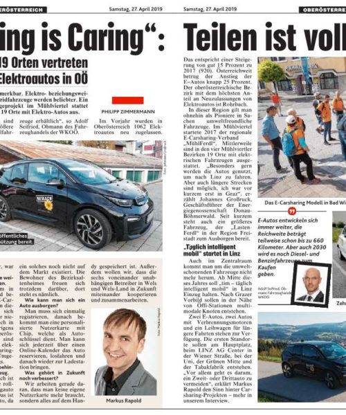 Interview in der Krone: „E-Carsharing is Caring.“